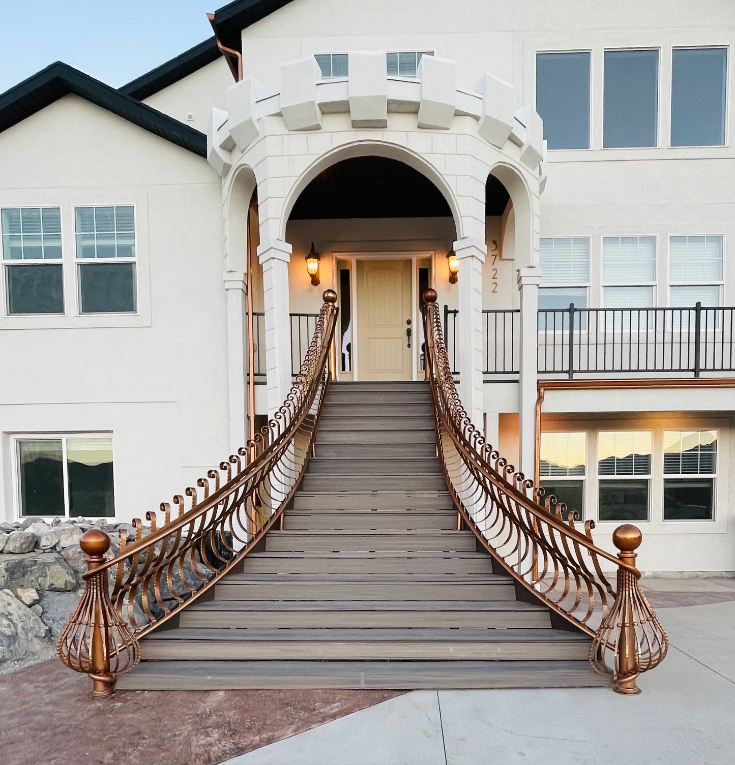 Curved railings, starting at $600/linear ft