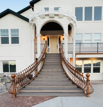 Curved railings, starting at $600/linear ft