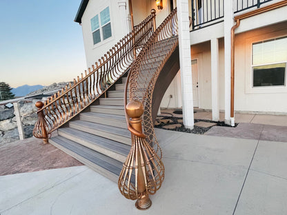 Curved railings, starting at $600/linear ft